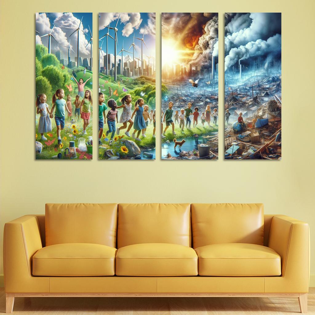 Future Generations Advocating For Climate Action Multi-panel Paintings