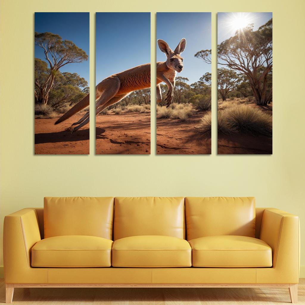 The Enigmatic Red Kangaroo Multi-panel Paintings