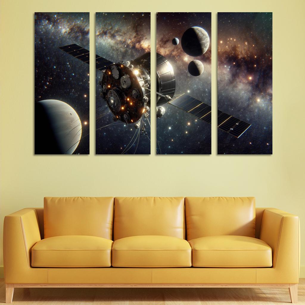 The Journey Of Space Probes A Cosmic Odyssey Abstract Paintings Frame