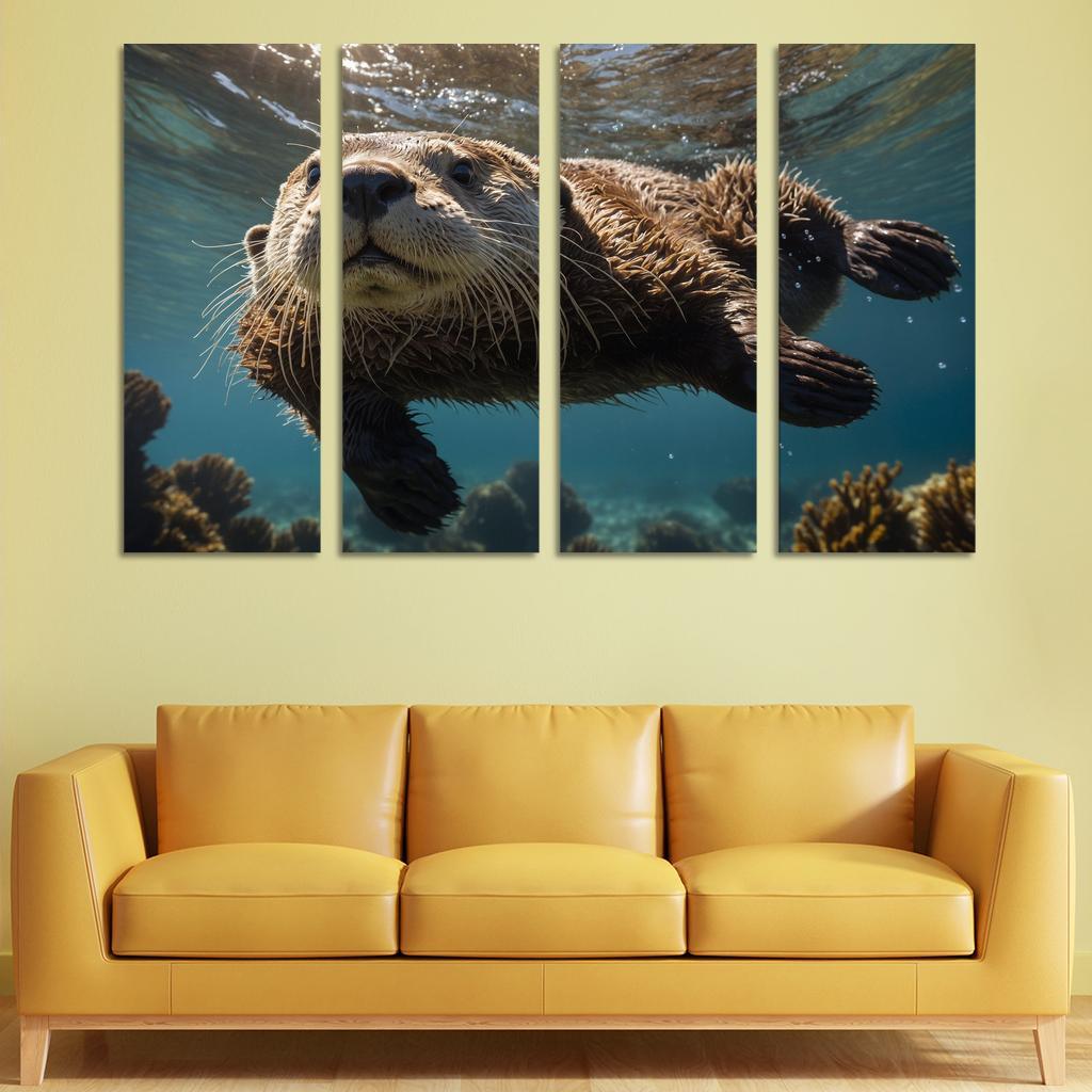 The Playful Sea Otter A Marine Acrobat Framed Paintings