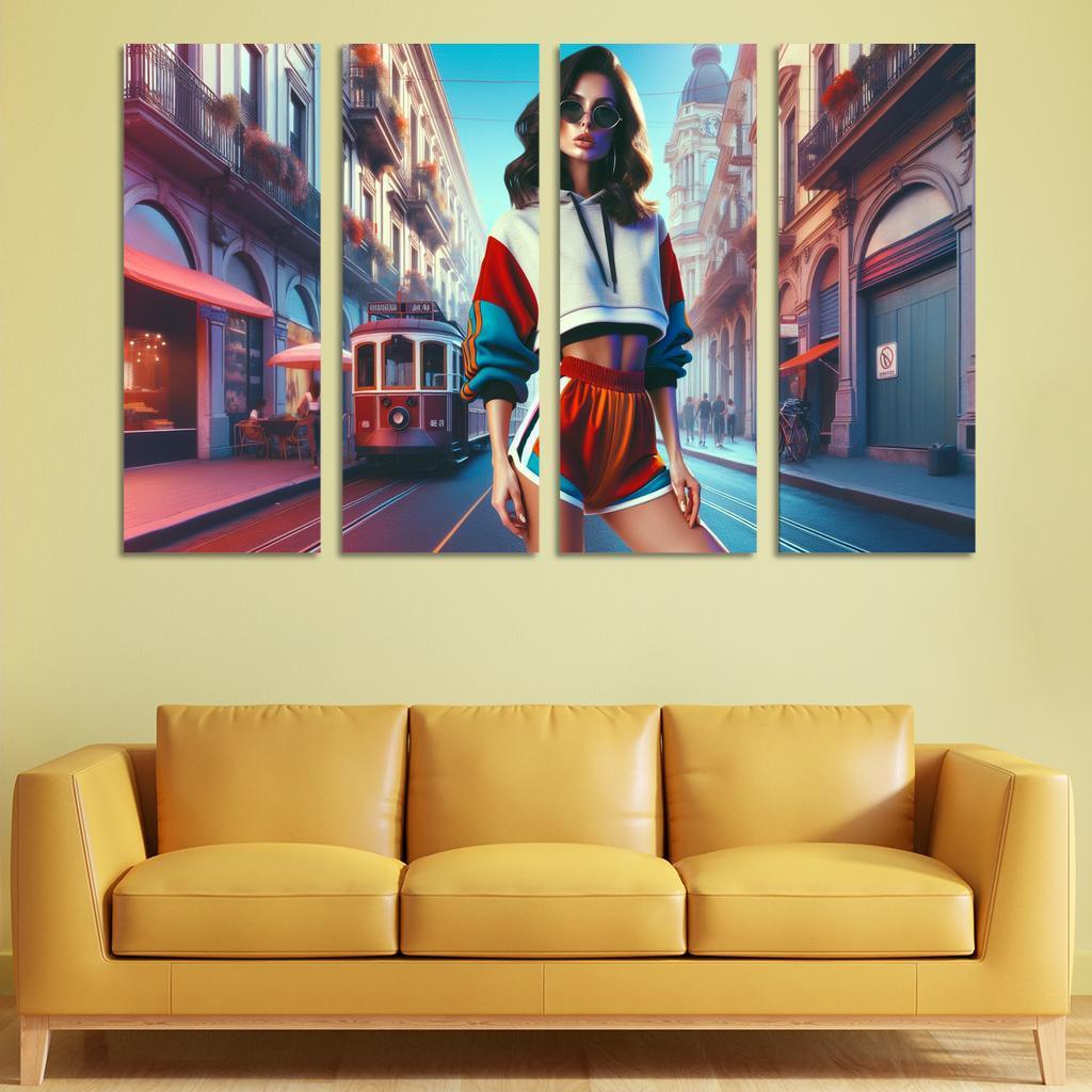 Retro Sport Vintage Athletic Wear Multi-panel Paintings