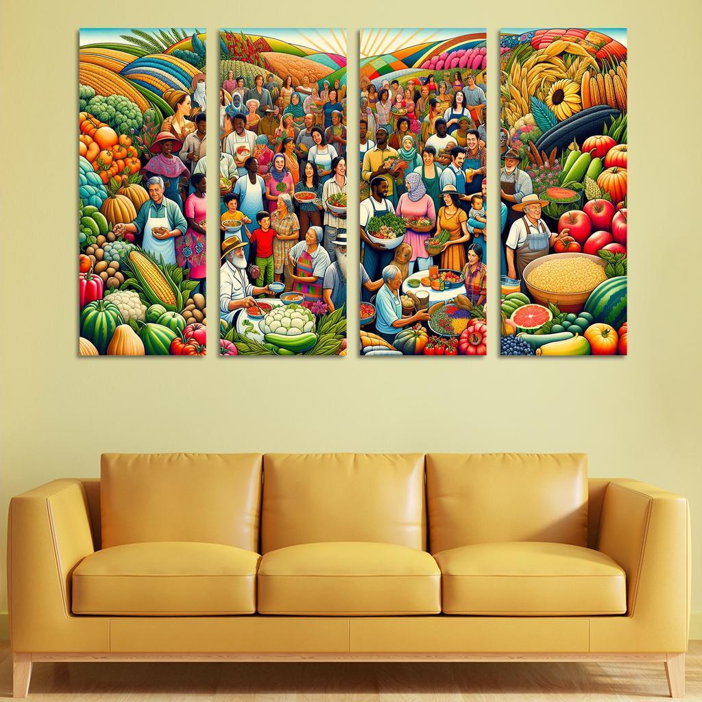 Food For Thought Advocacy For Food Security Multi-panel Paintings