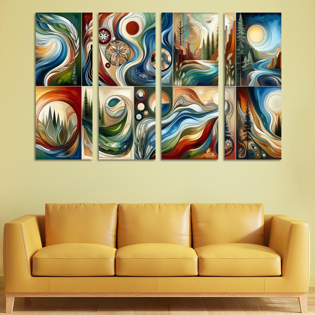 Voices Of The Past Indigenous Wisdom And Stewardship Multi-panel Paintings