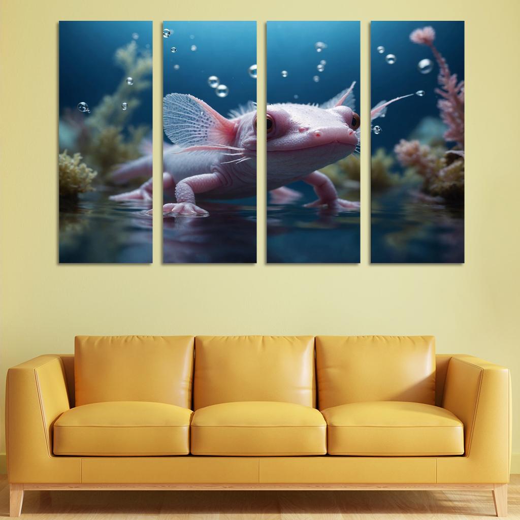 The Fascinating Axolotl Multi-panel Paintings