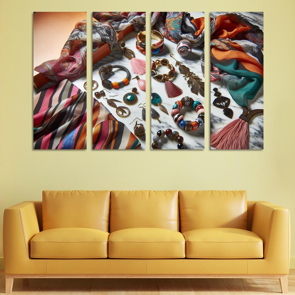 Artistic Accessories Statement Pieces 4 Piece HD Modern Canvas Panels-Original Frame