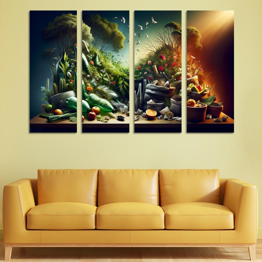 The Cycle Of Waste Towards Sustainable Living Custom Paintings Frame