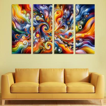 Essence of Untamed Imagination 4 Piece HD Modern Canvas Panels-Original Frame