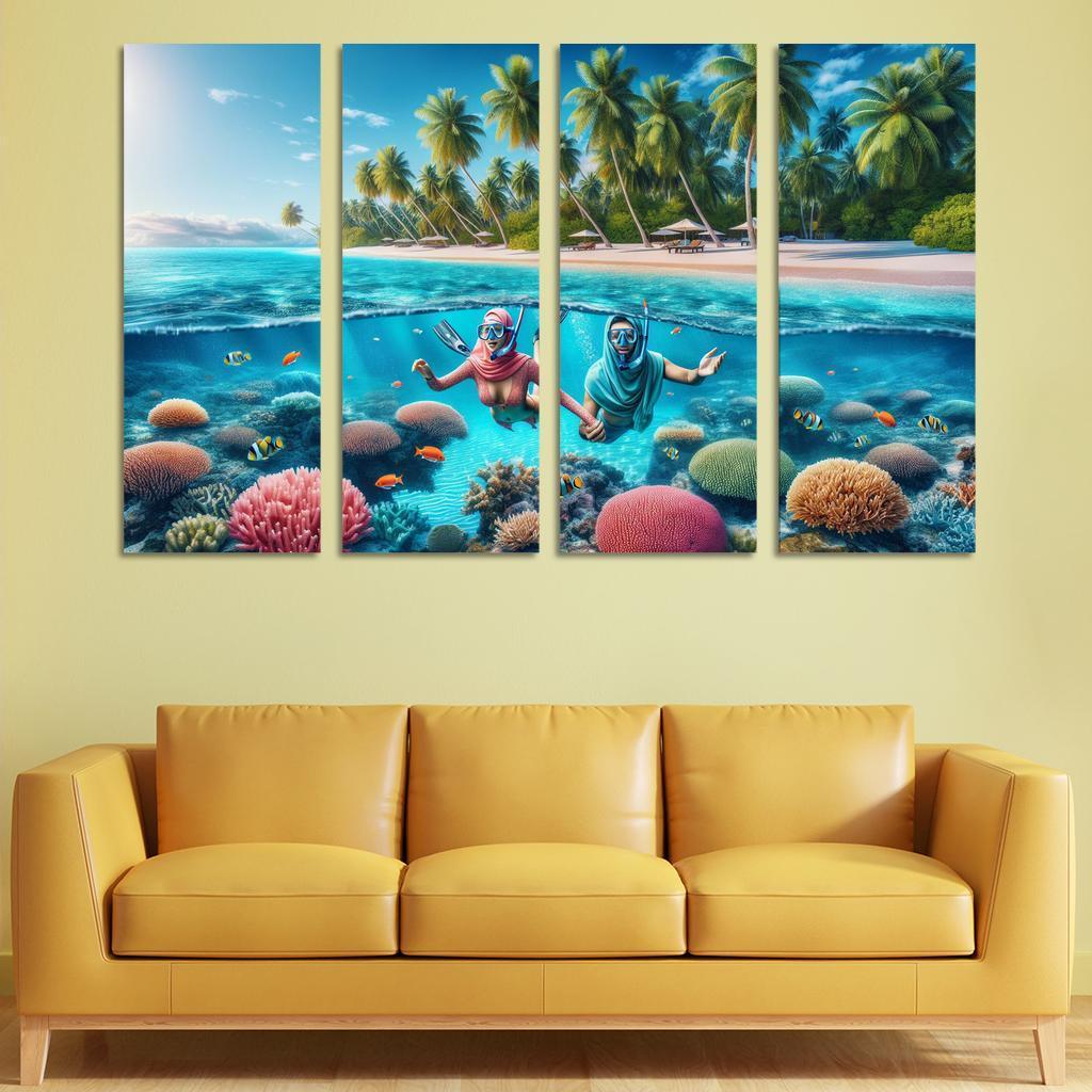 Coral Sands Sanctuary Modern Paintings Frame