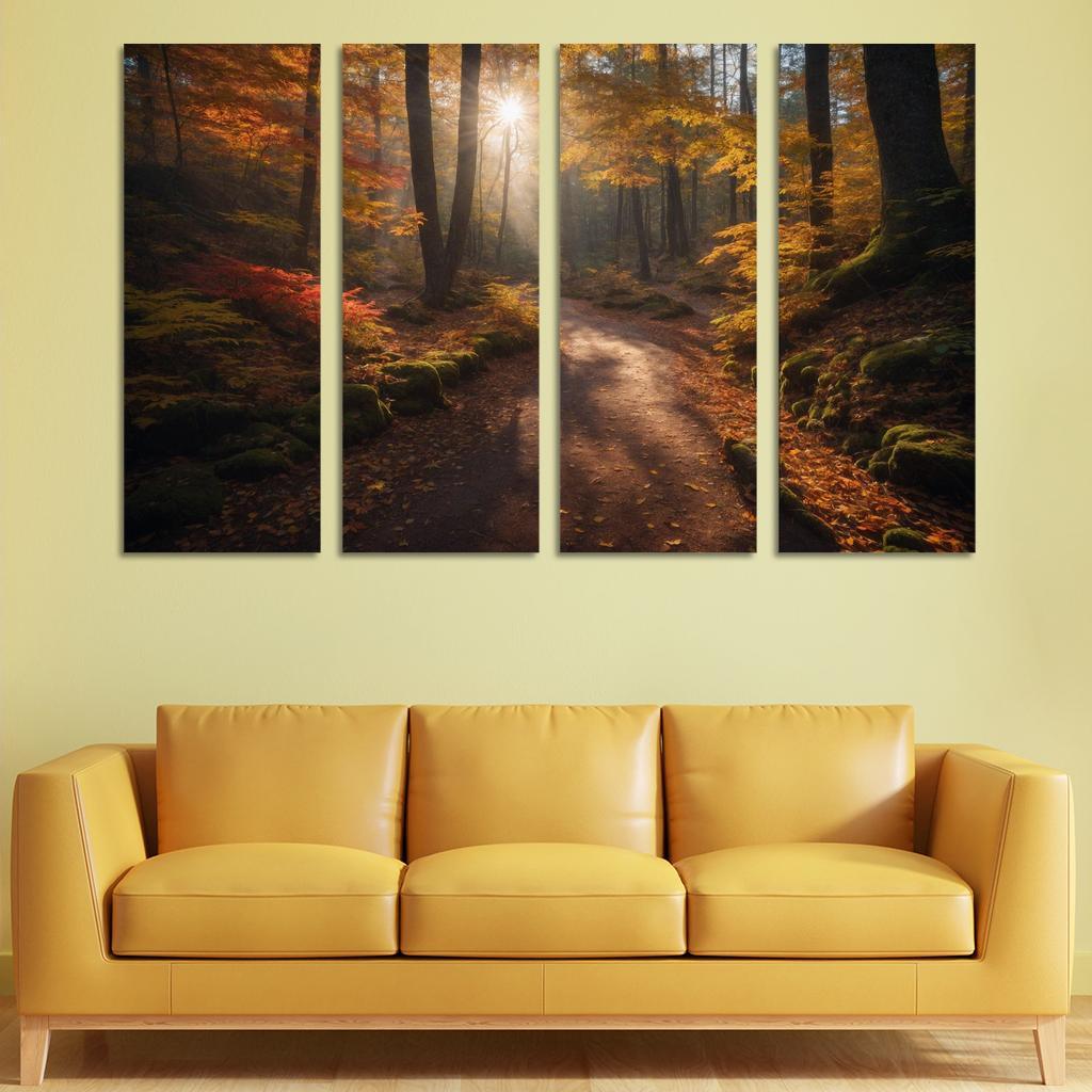 The Exquisite Allure Of Autumn Forest Trails Oil Paintings Frame