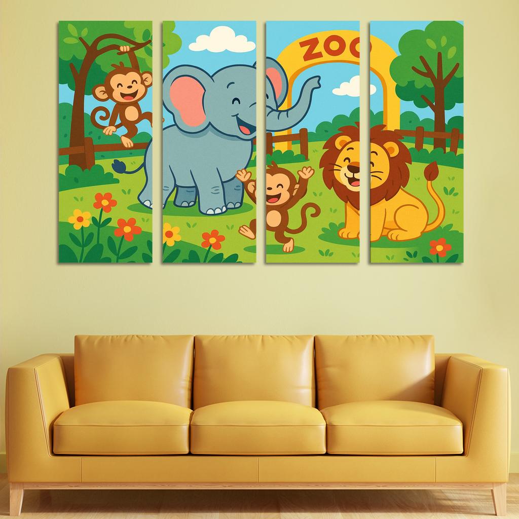Zoo Friends - Animal Companions Framed Paintings