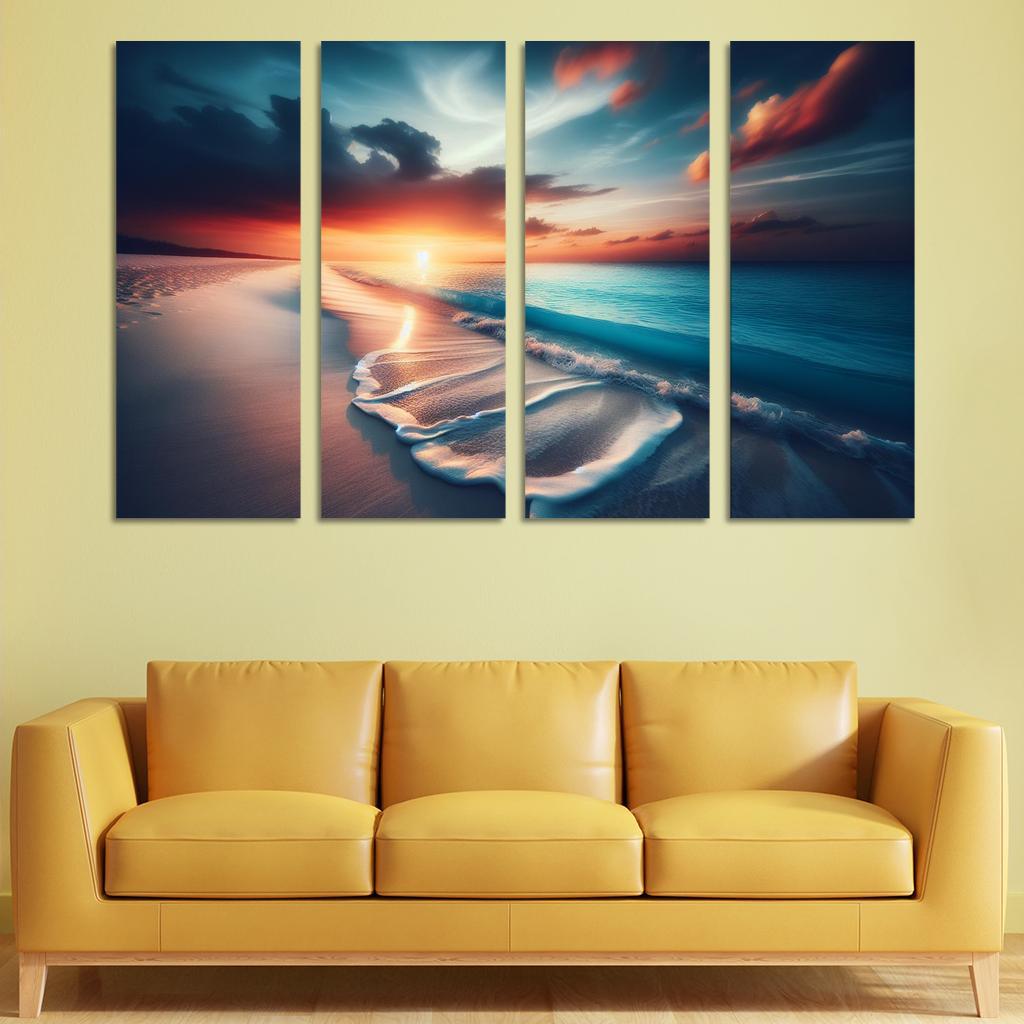 Elysium Beach Tranquil Paradise Custom Paintings Frame
