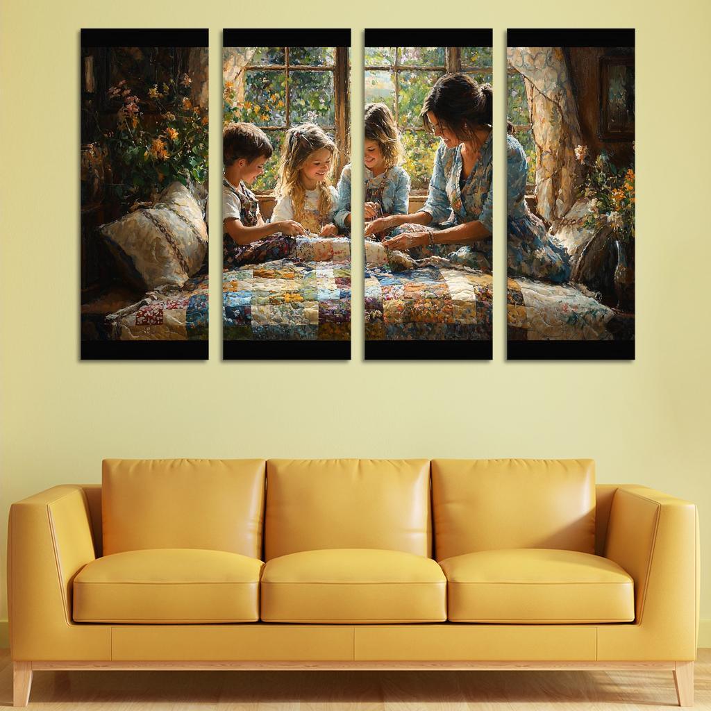 The Quilt Of Life Stitching Together Love Custom Paintings Frame