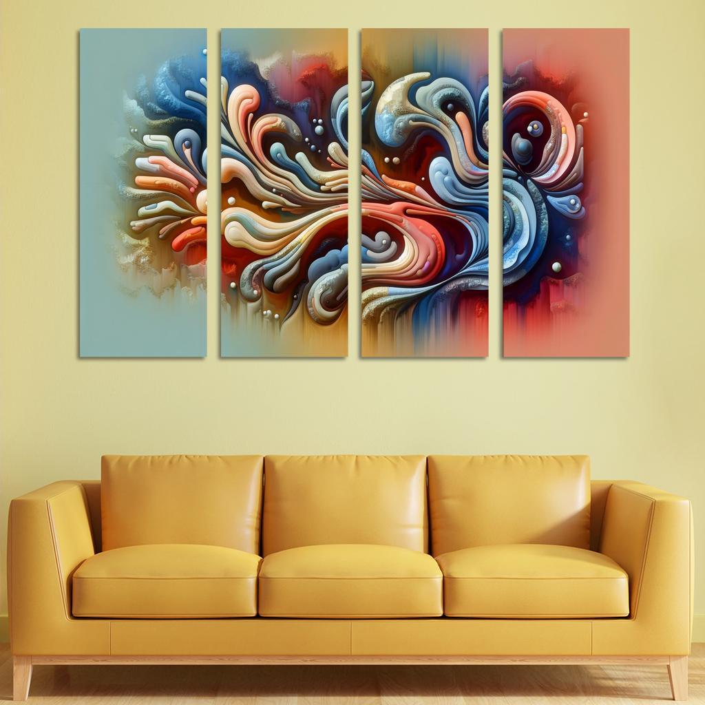 Metaphors of Existence 4 Piece HD Modern Canvas Panels-Original Frame