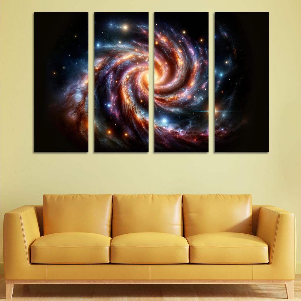 The Complex Structure Of Spiral Galaxies Abstract Paintings Frame