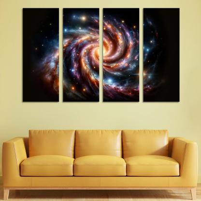 The Complex Structure Of Spiral Galaxies Abstract Paintings Frame