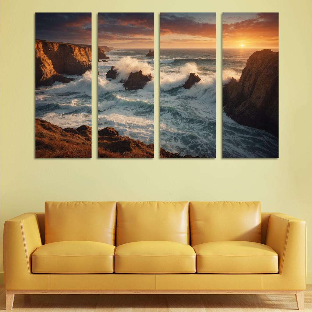 The Rugged Charm Of Craggy Coastlines Oil Paintings Frame