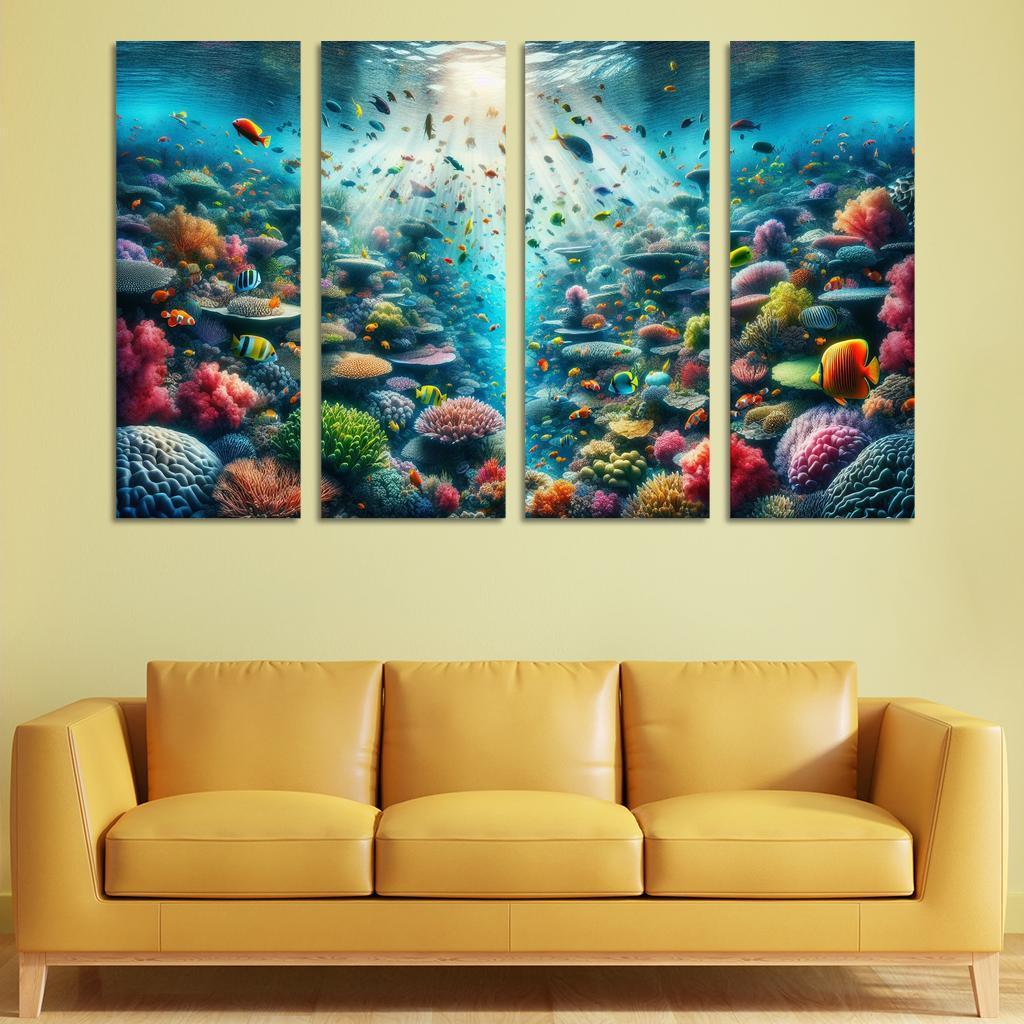 Golden Reef Underwater Exploration Adventure Custom Paintings Frame