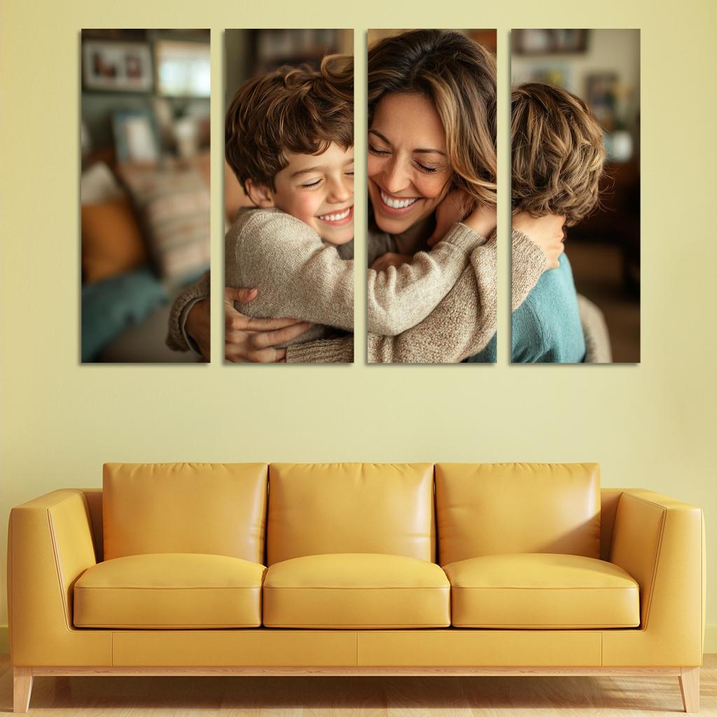 The Warmth Of Family A Mothers Loving Embrace Custom Paintings Frame
