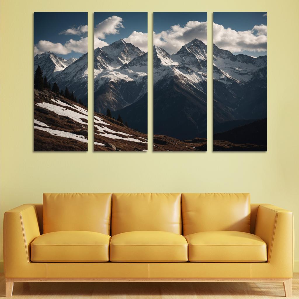 The Majestic Echo Of Rocky Mountains Oil Paintings Frame