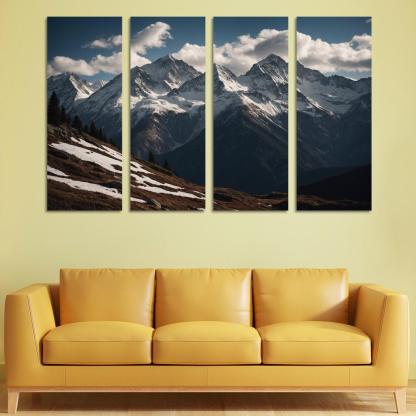 The Majestic Echo Of Rocky Mountains Oil Paintings Frame