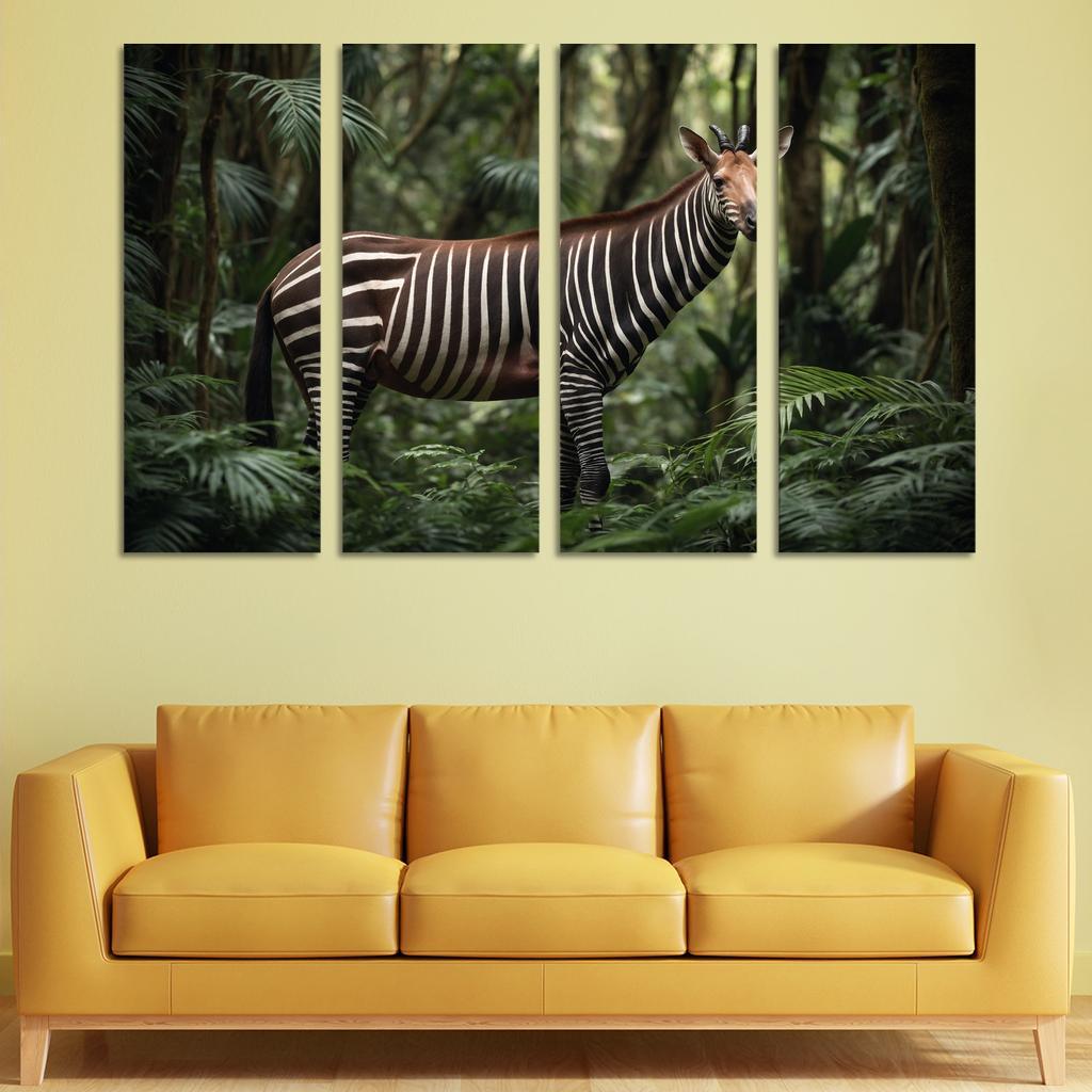 The Unique Okapi In The African Forests Framed Paintings