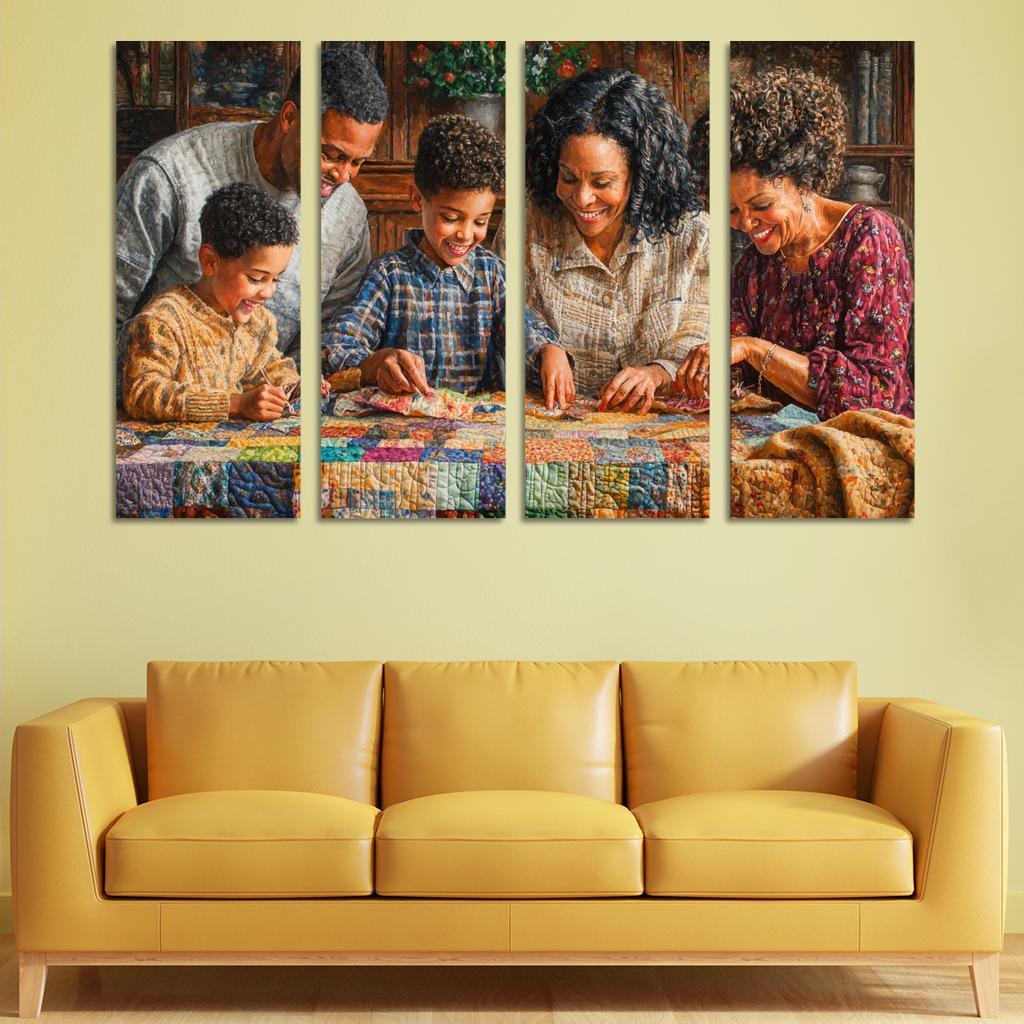 A Quilt Of Memories Stitched With Love Modern Paintings Frame