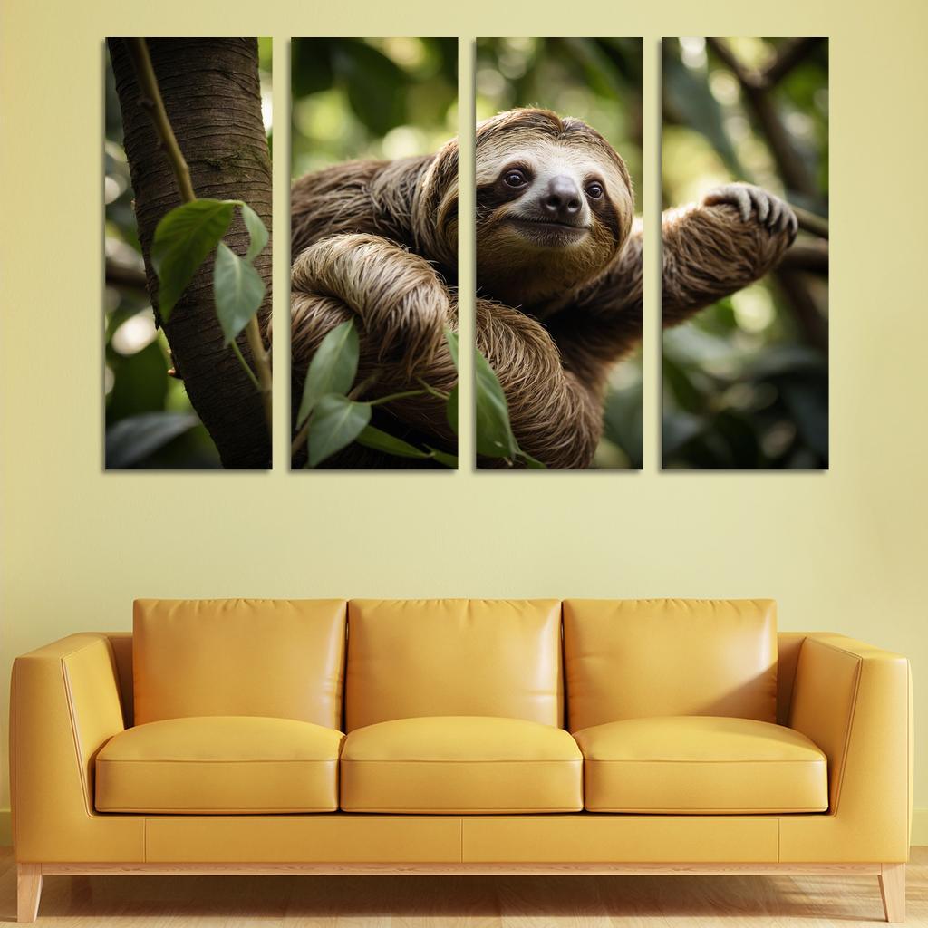 The Exotic Sloth Nature's Slow-moving Wonder Custom Paintings Frame