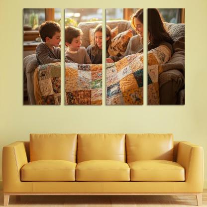 A Quilt Of Memories Stitched With Love Modern Paintings Frame