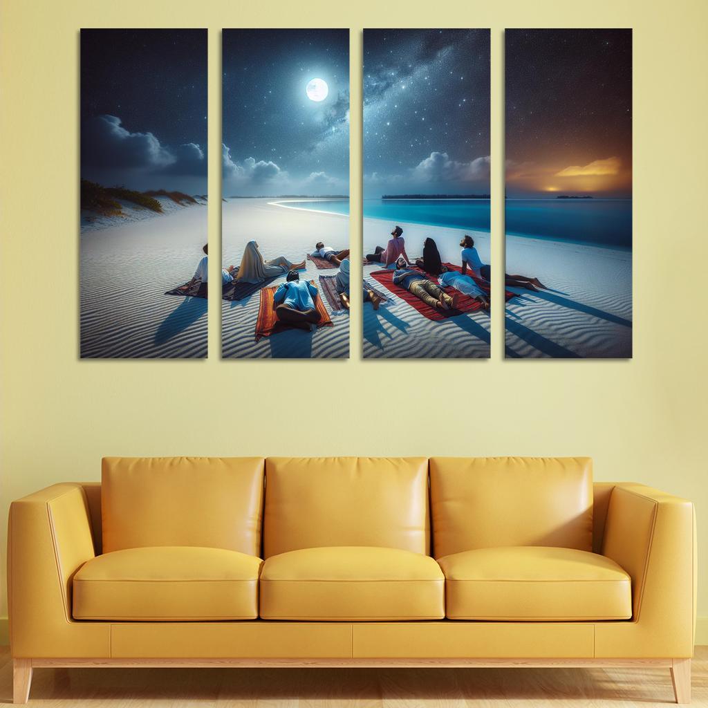 Starlight Shore Astronomy And Relaxation Modern Paintings Frame