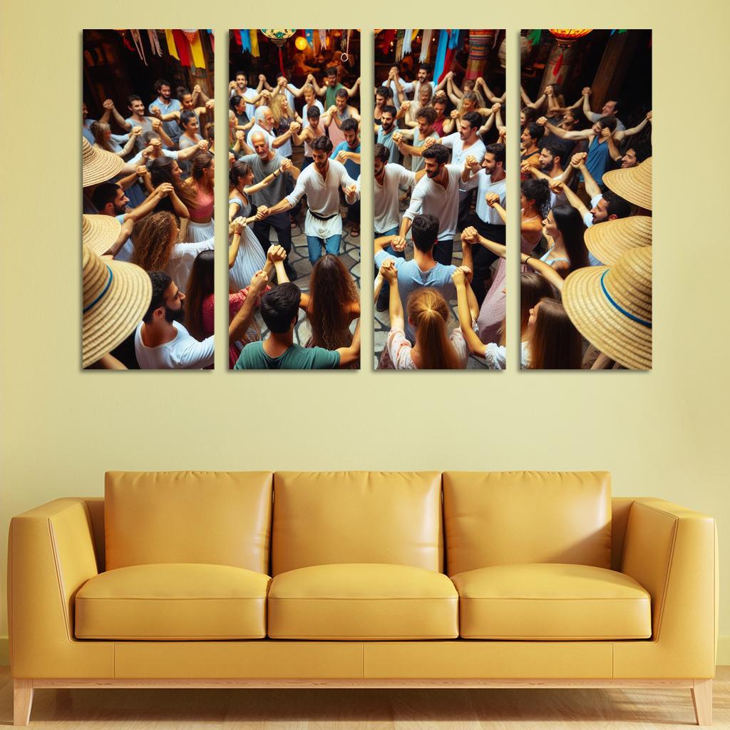 Zorba Dance The Joy Of Greek Culture Modern Paintings Frame