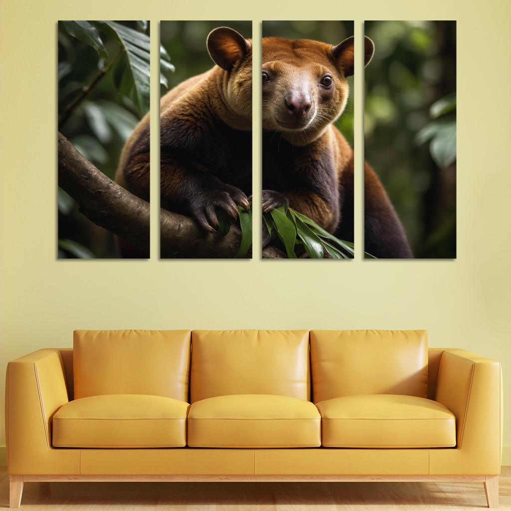 The Agile Tree Kangaroo Climbing Marvel Canvas Paintings Frame