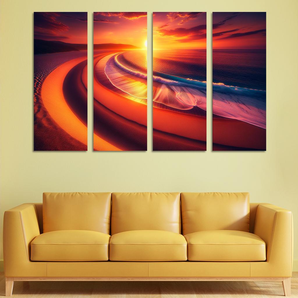 Crescent Moon Beach Premium Artwork Frames