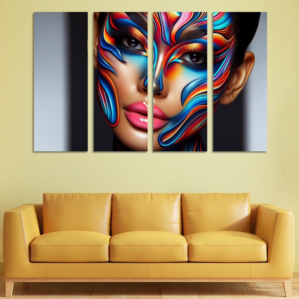 Sculptural Makeup Artistic Beauty Statements Multi-panel Paintings