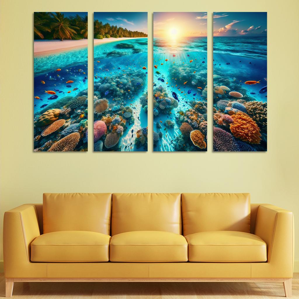 Coral Lagoon Underwater Exploration Paradise Premium Artwork Frames