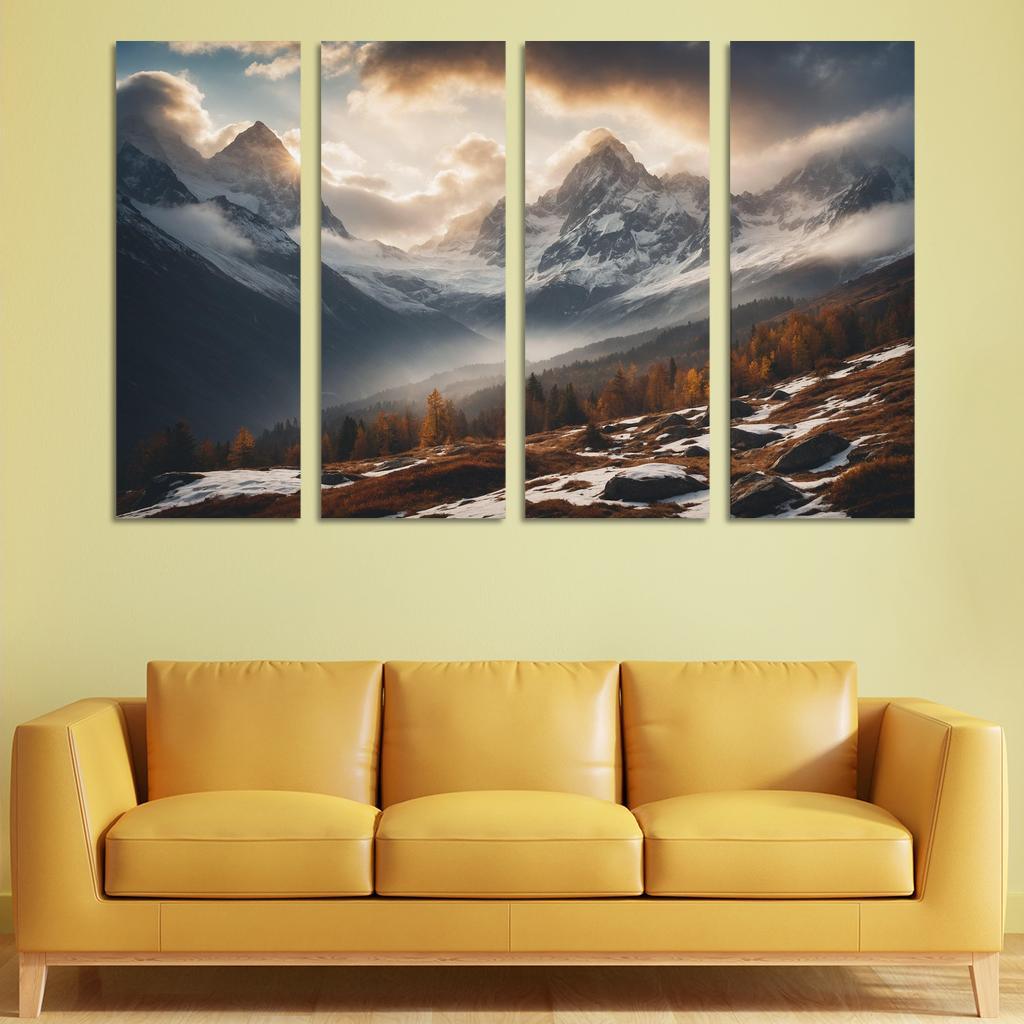 The Serene Echo Of Misty Mountains Oil Paintings Frame
