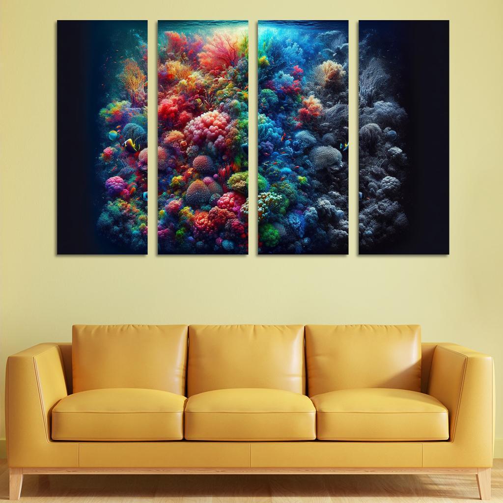 Beneath The Surface Ocean Conservation Awareness Multi-panel Paintings