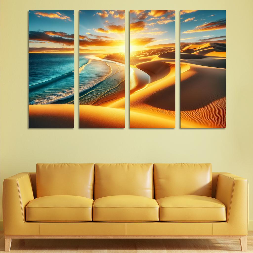 Harmonic Dunes Beach Modern Paintings Frame