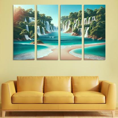 Secret Waterfalls Beach A Hidden Oasis Canvas Paintings Frame