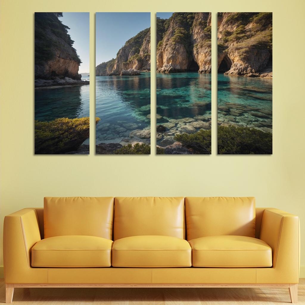 The Prismatic Bay Of Crystal Shores Modern Paintings Frame