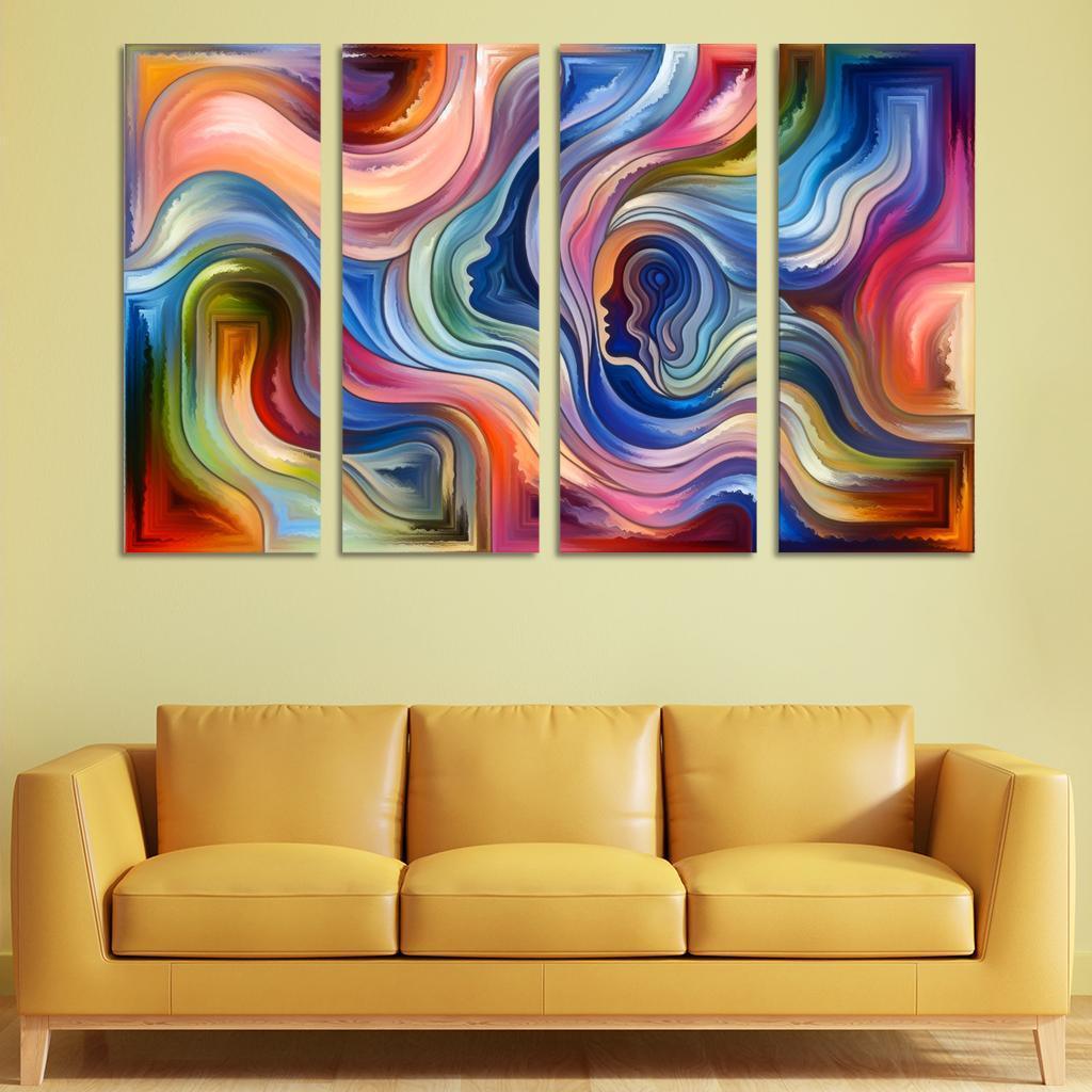 Chronicles of Emotion 4 Piece HD Modern Canvas Panels-Original Frame