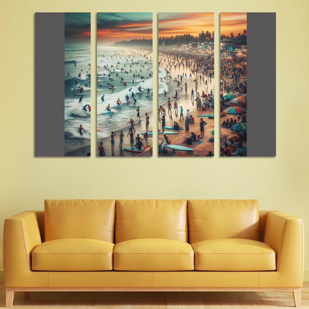 Adventure Beach Thrills And Waves Oil Paintings Frame