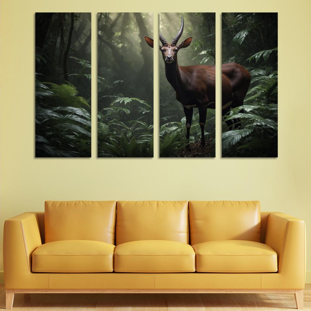 The Unique Saola Asia's Rare Unicorn Canvas Paintings Frame