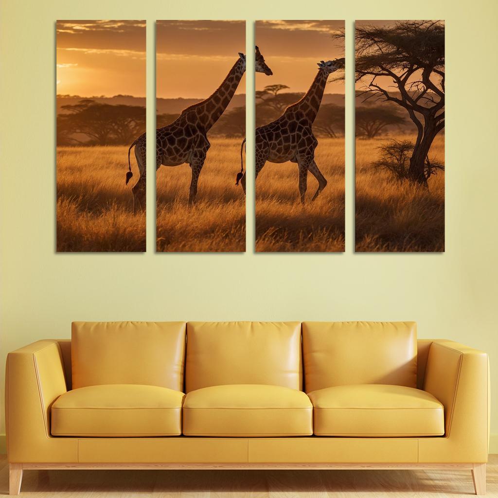 The Elegant Giraffe Towering Among Giants Custom Paintings Frame
