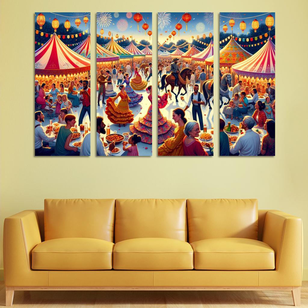 Feria De Abril - Spain Modern Paintings Frame