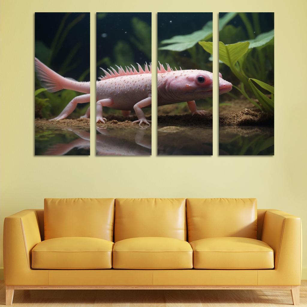 The Mysterious Axolotl The Water Monster Of Mexico Canvas Paintings Frame