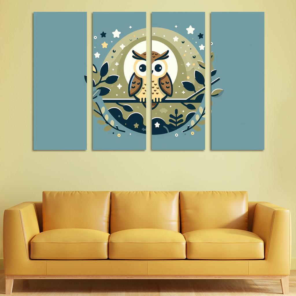 Charming Owl - Nighttime Wisdom Framed Paintings