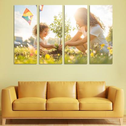 Chasing Dreams Together A Mother's Guidance Canvas Paintings Frame