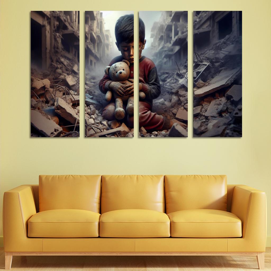 Echoes Of War The Impact On Innocent Lives Custom Paintings Frame