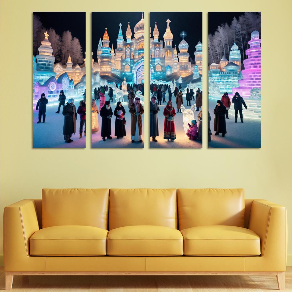 Harbin Ice And Snow Festival Canvas Paintings Frame
