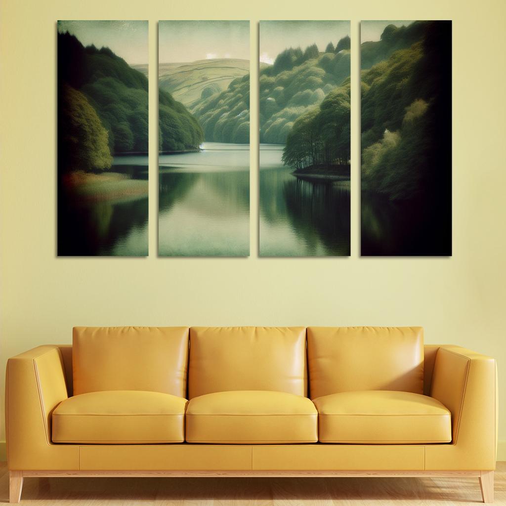 The Serene Vista Of Calm Lake Custom Paintings Frame
